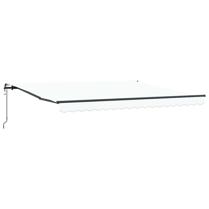 vidaXL - Uitschuifbare - luifel - Wit - 400 - × - 300 - cm - Stof - en - Aluminium