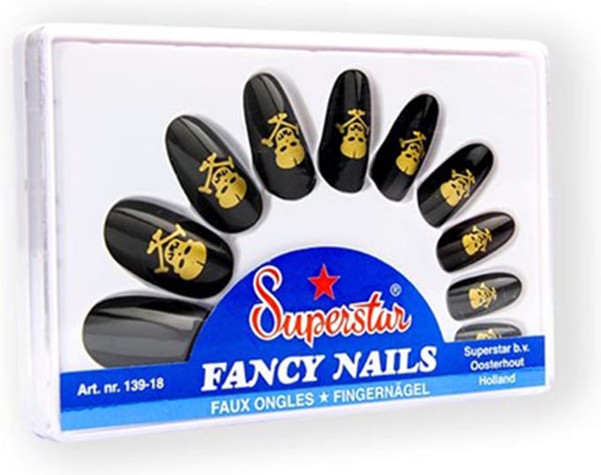 Kunstnagels zwart-doodskop