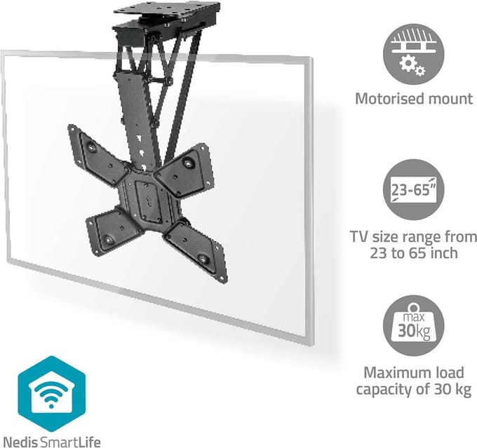 Nedis SmartLife Motorised TV Ceiling Mount | 23 - 65 " | Maximum supported screen weight: 30 kg - Max 30 kg - recommended for 65"