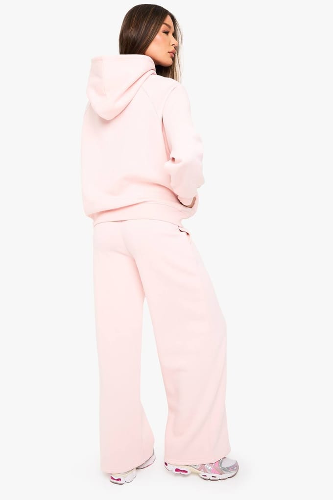 boohoo Dames Pintuck Detail Straight Leg Jogger | Lichtroze | Maat: Medium