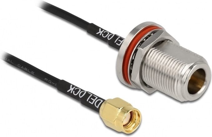 Delock WiFi-antenne Aansluitkabel [1x RPSMA-stekker - 1x N-bus] 0.3 m Zwart