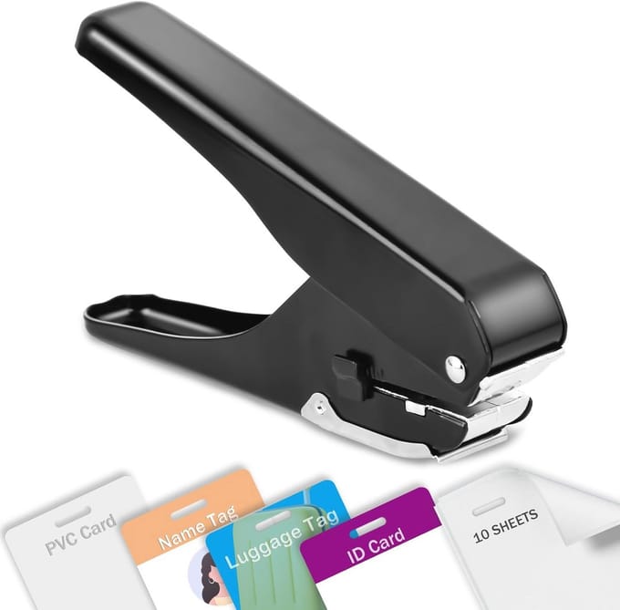 Handmatige Gatpons voor ID Kaarten en Naamlabels - Metalen Sleufpons