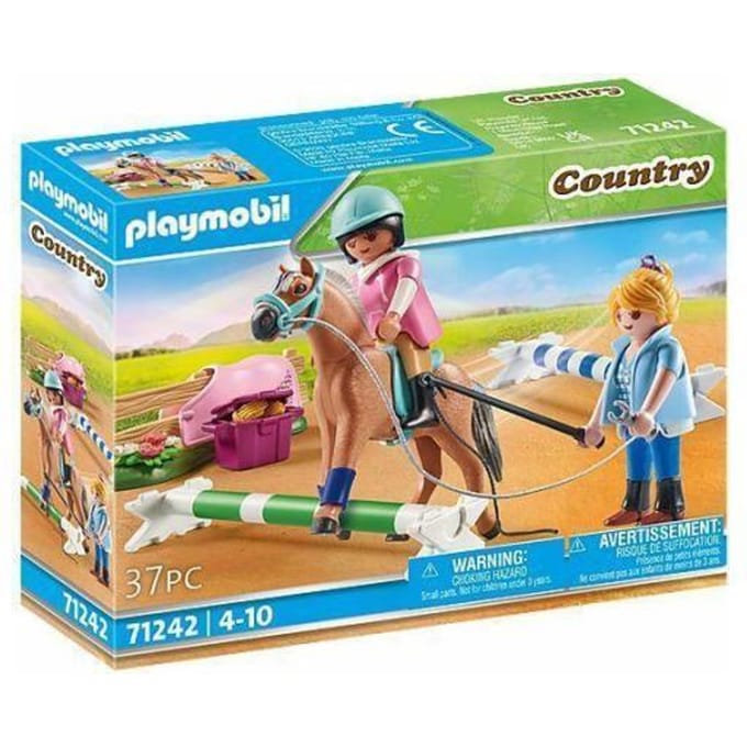 Ruiter en paard beeldje met instructeur Playmobil