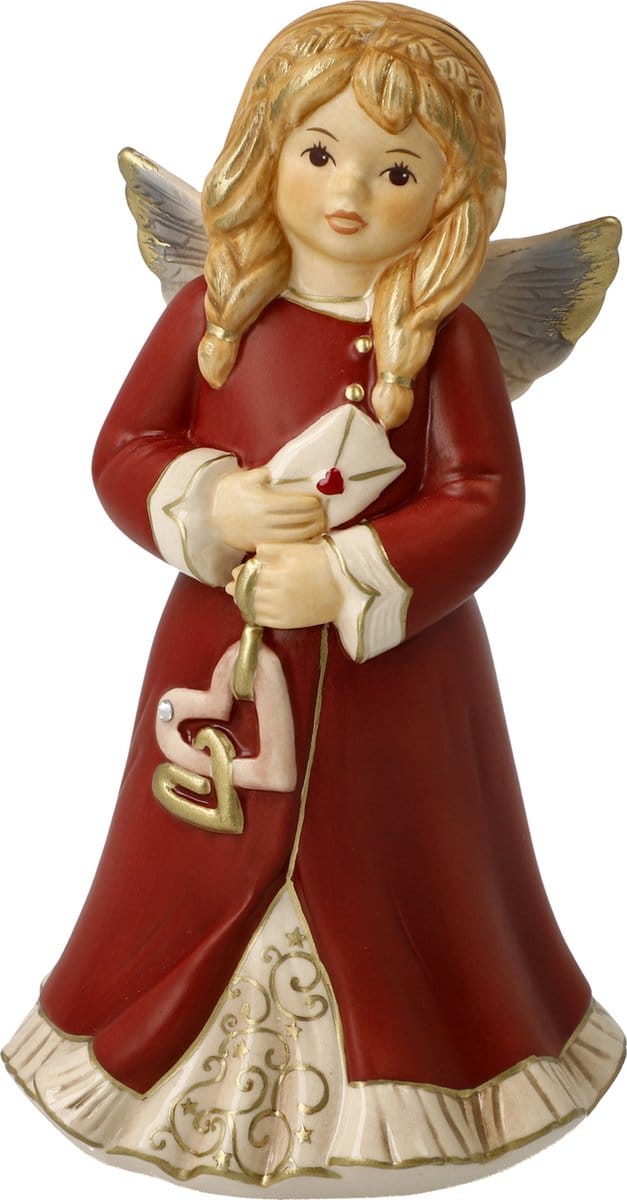 Goebel - Kerst | Decoratief beeld Engel Lieve groeten | Aardewerk - 15cm