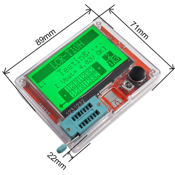 LCR-T10H Transistormeter Multifunctionele capaciteitsweerstandstester Grafisch display met groot scherm Dry Battery Version rood