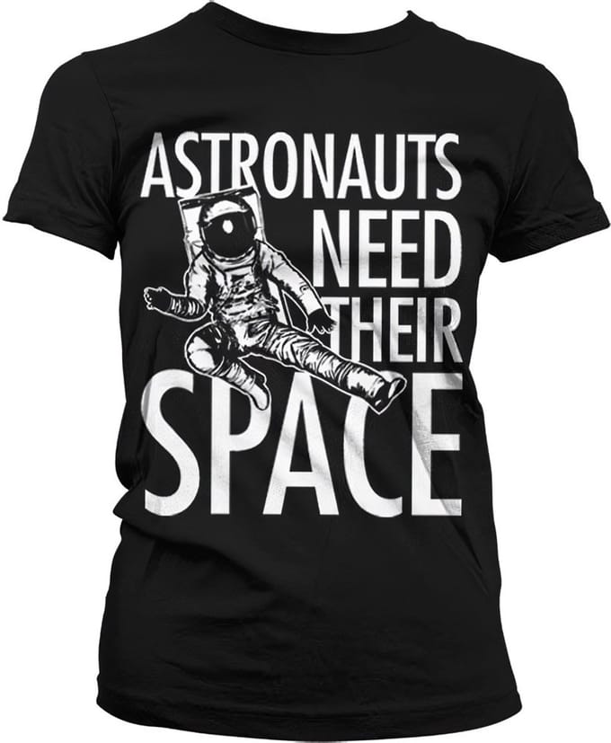 Hybris Astronauts Need Their Space Girly T-shirt voor dames, zwart