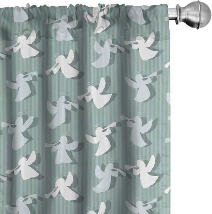 ABAKUHAUS Engel-Gordijnen – 2x75x225 cm – Gestreepte microvezel