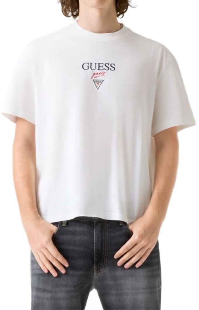Guess Jeans Baker Logo T-shirt Met Korte Mouwen Wit M Man