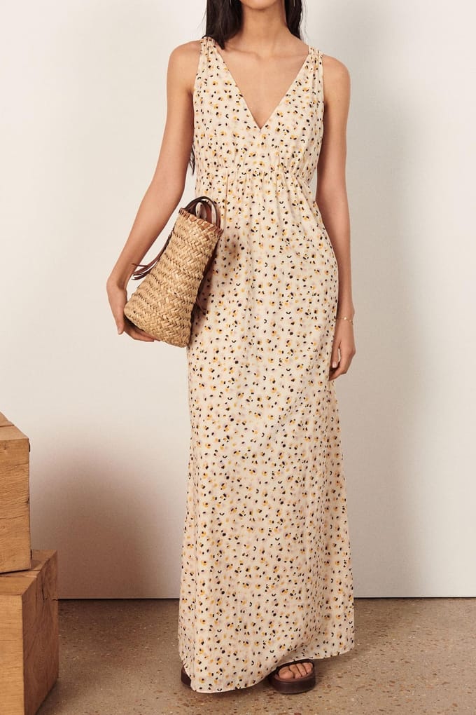 BA&SH Robe Becky Ecru Taglia: L | Maxi abiti Outlet | Donna | Marrone
