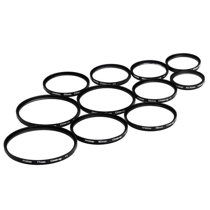 49mm Macro Close-Up Filter Set +1 +2 +4 +10 met tas voor Nikon Canon Sony DSLR's 49 mm gray