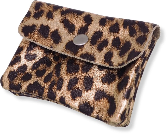 Bijoutheek Portemonnee Leer Italiaans Metallic Leopard