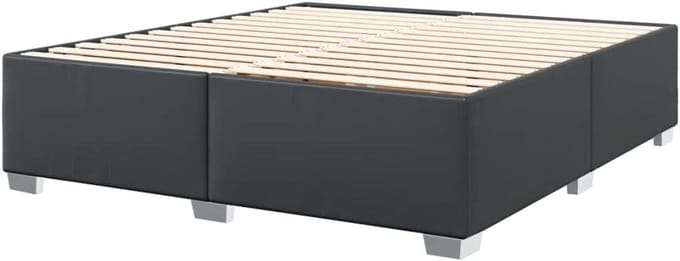 Bedframe Kunstleer - Beddenframe Boxspring - Slaapkamer Inrichten - Met Lattenbodem - 200x200 cm - Zwart