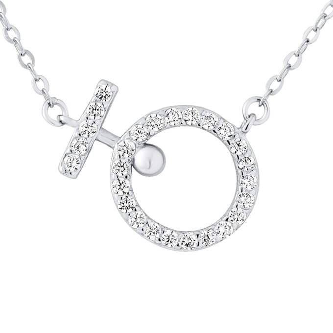 Onafscheidelijke cirkel ketting zilver zirkoniumoxiden 925