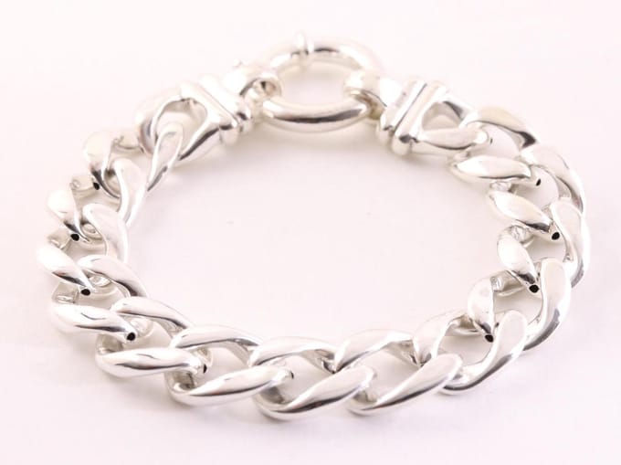 Zilveren armband met gourmet schakels