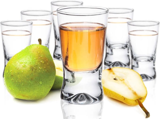 Glasmark Shotglaasjes - 6x - gold collection - 25 ml - glas - borrelglazen
