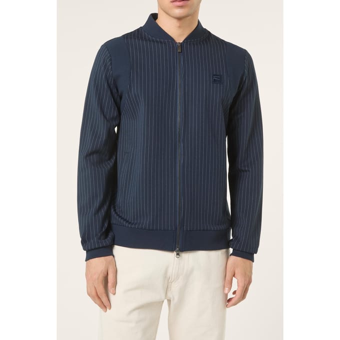 FILA Lucca Regular Pinstriped Track Jacket Black Iris / Egret Str Taglia: M | Felpe con cappuccio Outlet | Uomo | Nero