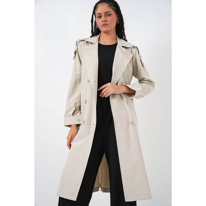 Lange Dubbelzijdige Trenchcoat