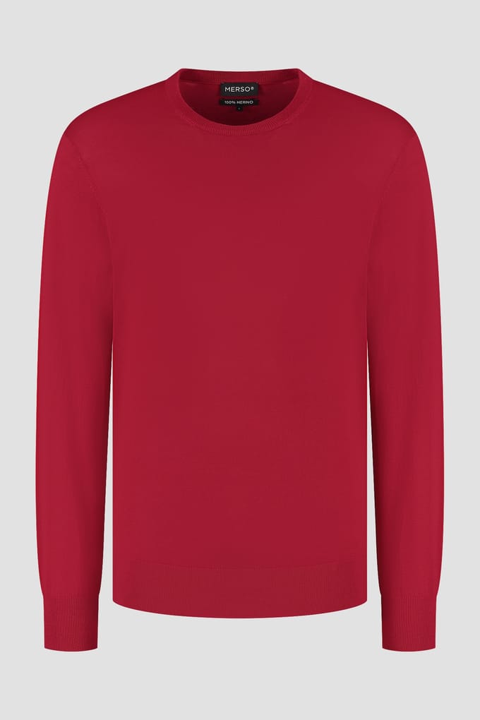 MERSO Crew Neck – Merino Trui – 100% Merino Wol – Pepper Red