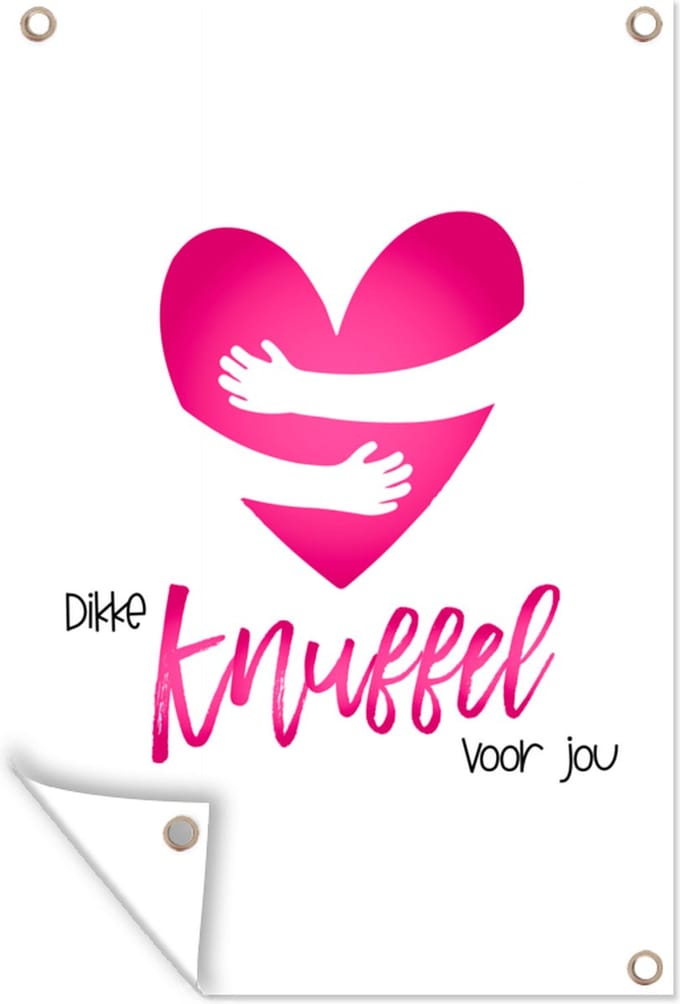 Tuinposters buiten Get well soon - Spreuken - Hartje - Knuffel - 60x90 cm - Tuindoek