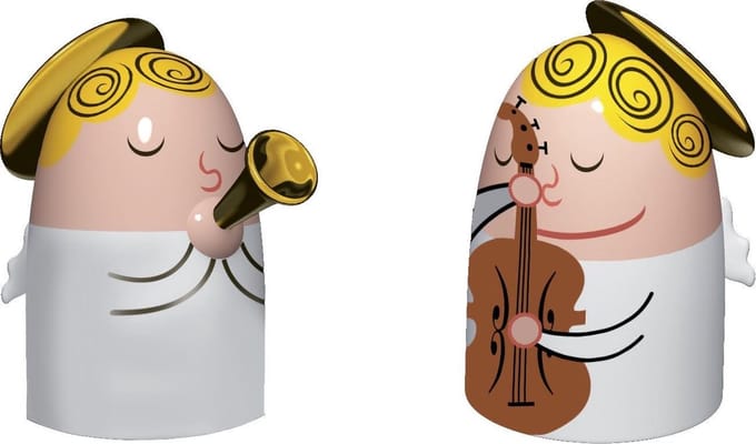 Alessi Kerstengeltjes - Angels Band - AMGI26SET1 - 2 stuks - door Massimo Giacon
