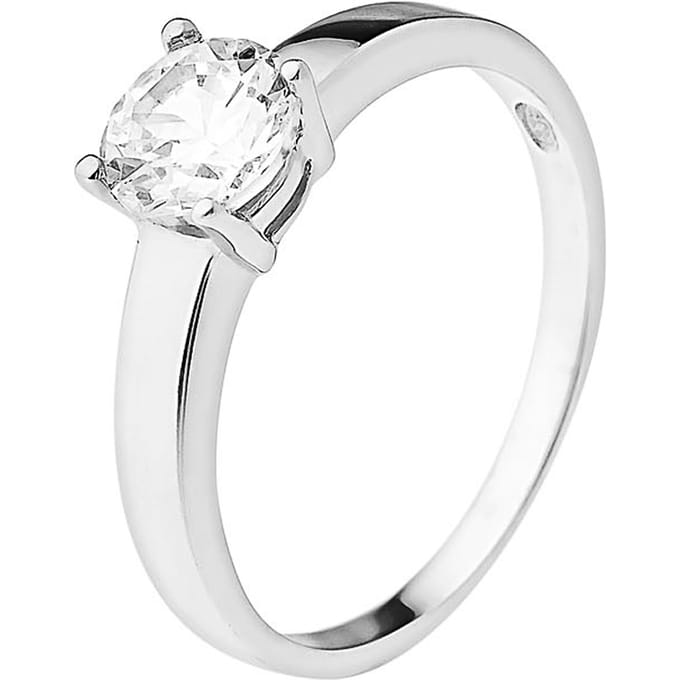 Solitaire 7 mm zilver zirkoniumoxide 925 - perfectie