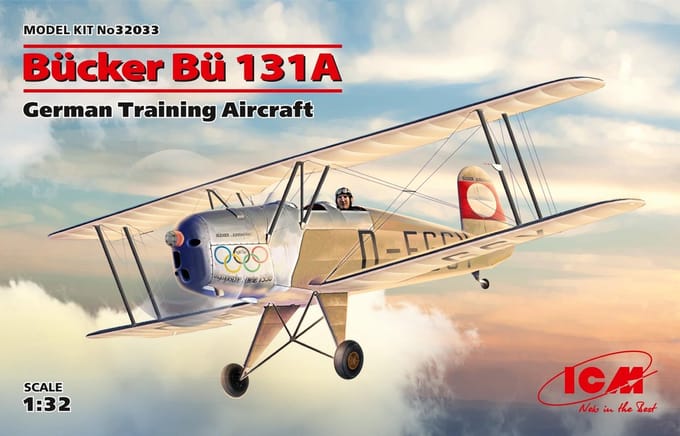 ICM Modelbouwpakket Militaire voertuigen - 32033 Bücker Bü 131A German Training Aircraft Plastic - 1:32 - Modelbouw