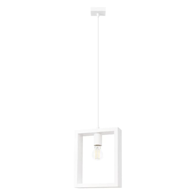 Sollux Lighting Hanglamp Aries - E27 - wit - staal/hout - 133x24x8cm