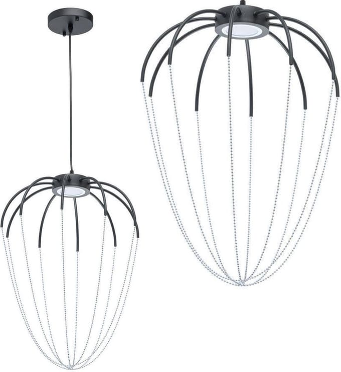 Toolight App1477 Hanglamp Zwart 23X19X23Cm
