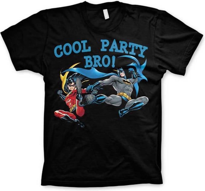 DC Comics Batman Heren Tshirt -M- Cool Party Bro! Zwart