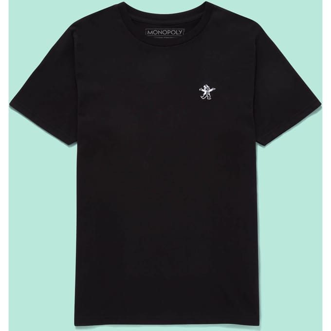 Monopoly Mr Monopoly Embroidered T-Shirt - Black - S