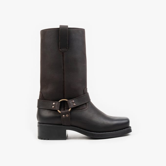 Nordland harness high boots heren gewaxt bruin leer
