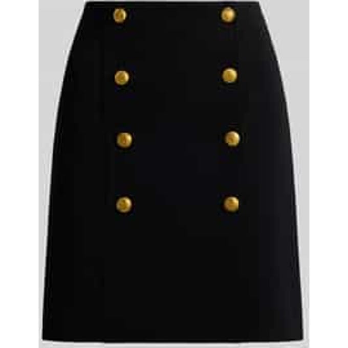 Smalle mini-kokerrok met knoopdetails