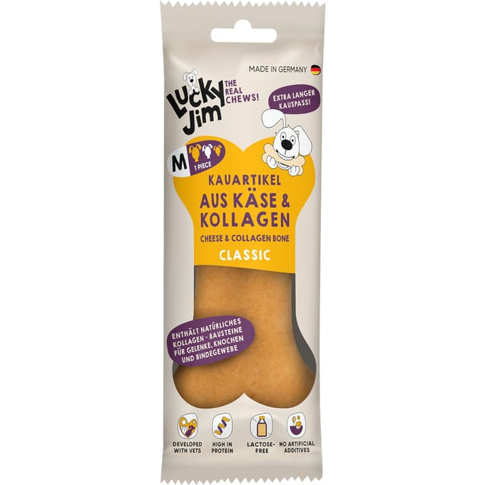 60g Lucky Jim Kauwbot M Kaas & Collageen Classic Hondensnacks