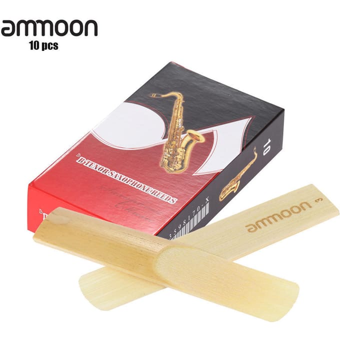 Ammoon 10-pack stuks Strength 3.0 bamboe rieten voor Bb tenorsaxofoon sax accessoires black