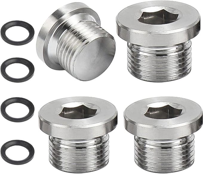 Blindstopper met afdichting voor 1/4 inch schroefdraad - Koolstofstalen radiatorstop - Zelfdichtende afsluitstop