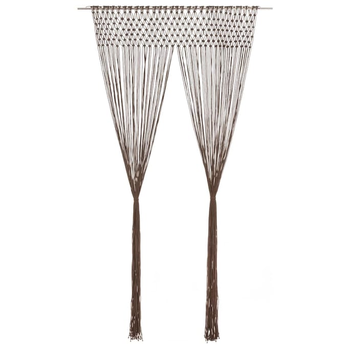 vidaXL - Gordijn - macramé - 140x240 - cm - katoen - taupe