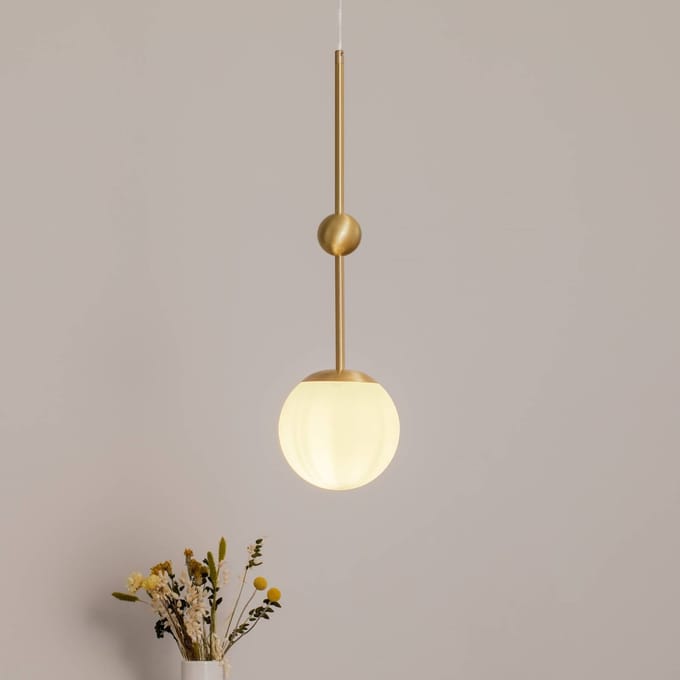ALDEX Hanglamp Joel, messing/wit, 1-lamp