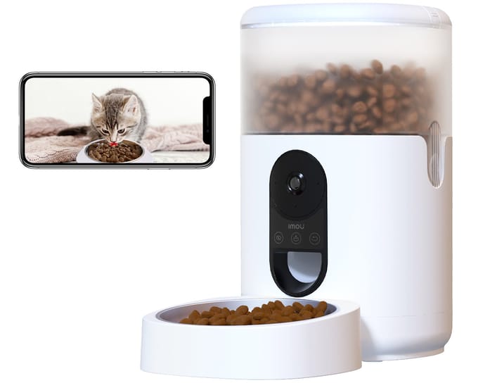 Imou, Automatische Verbonden Krokettendispenser met 2,5K Camera, Grijs