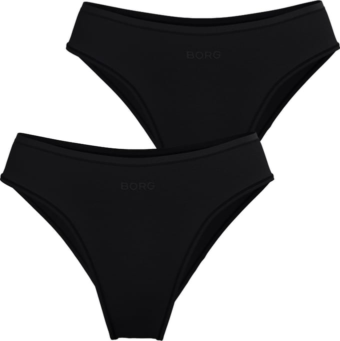 Björn Borg dames Soft Touch Cheeky Briefs - slip middelhoge taille (2-pack) - zwart - zwart