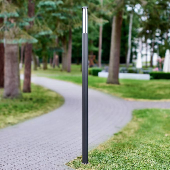 Lucande LED buitenlamp Sidny, 220 cm, antraciet, IP54