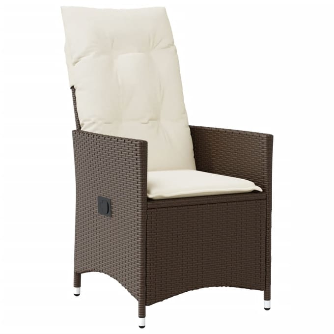 vidaXL - 9-delige - Bistroset - met - kussens - poly - rattan - bruin