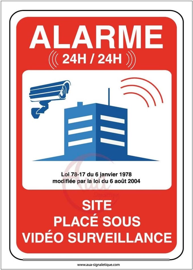 Waarschuwingssticker Camera Bewaking 24/7 - Robuust Vinyl 75x105mm