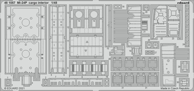 Eduard Modelbouwdecoratie - 481057 Cargo Interior for Mi-24P- Photo-etch