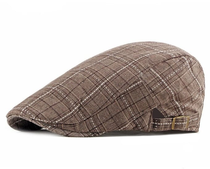 Winkrs - Flatcap bruin geruit - Platte pet, klek petje, golfpet - Verstelbaar - katoen
