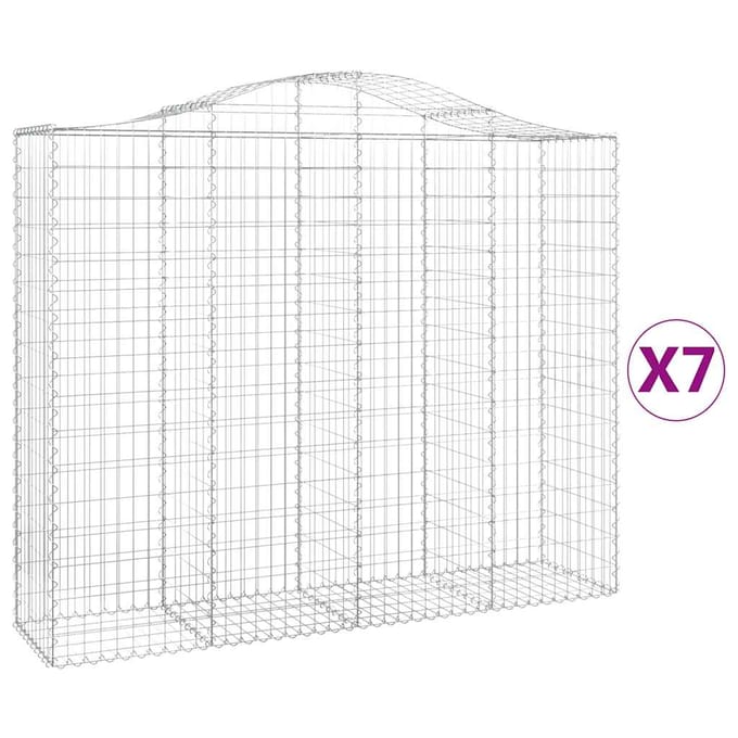 vidaXL Schanskorven 7 st gewelfd 200x50x160/180 cm ijzer
