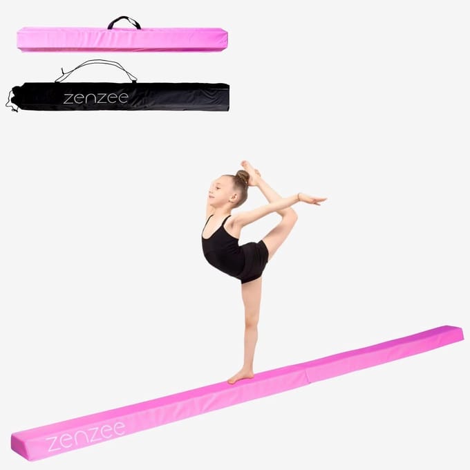 DD® Turnbalk - Evenwichtsbalk - Balanstrainer - 240x15x10cm - Roze