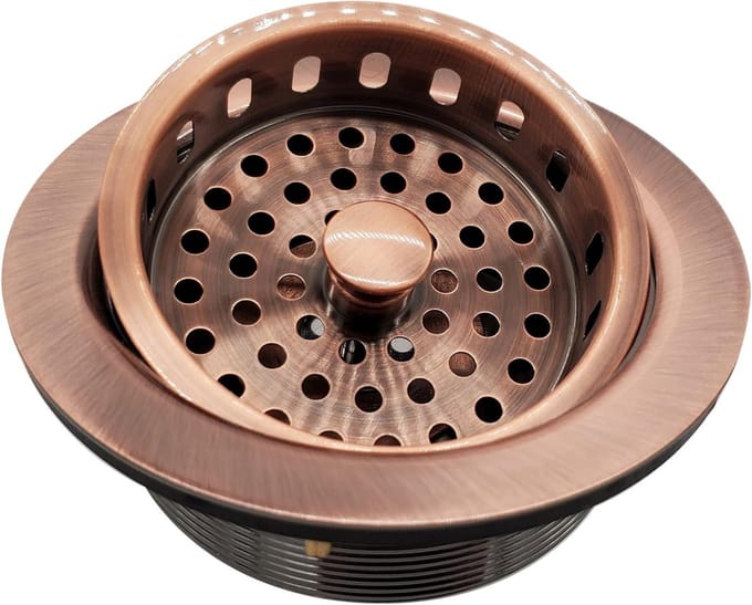 3-1/2 Inch Post Basket Strainer in Antiek Koper