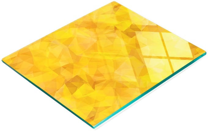 Decoratieve glazen snackplank met abstracte driehoeken, 60x52 cm
