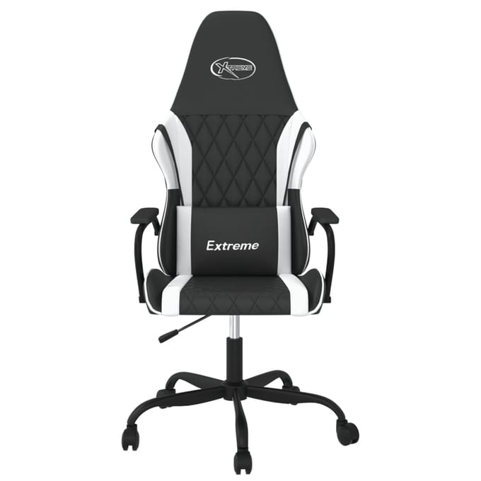 vidaXL - Massage - gamestoel - kunstleer - zwart - en - wit