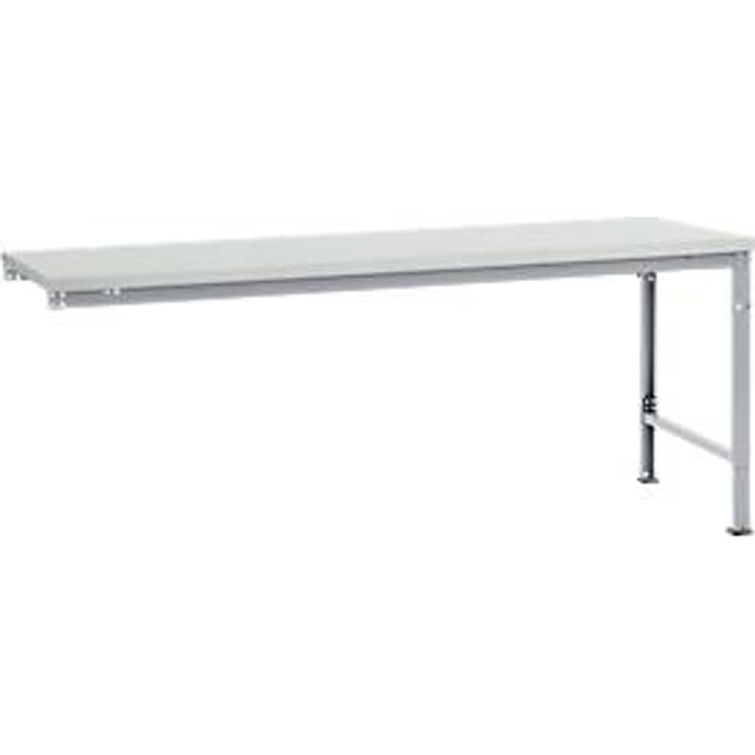 Manuflex aanbouwtafel UNIVERSAL Speciaal, tafelblad melamine, 2000 x 1000, aluminium zilver
